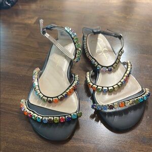 Jessica Simpson Black Beaded Sandals